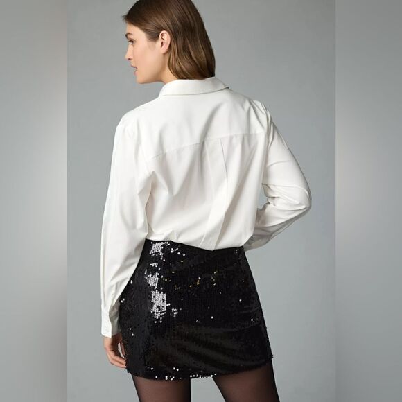 Anthropologie x Mare Mare Buttondown Sequin Twofer Mini Dress Size XL - Picture 3 of 5